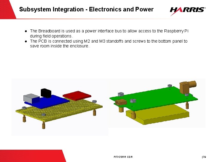 Subsystem Integration - Electronics and Power ● The Breadboard is used as a power