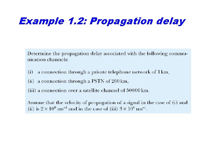 Example 1. 2: Propagation delay 