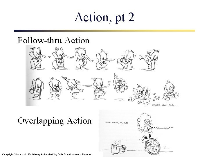 Action, pt 2 Follow-thru Action Overlapping Action Copyright "Illusion of Life: Disney Animation" by