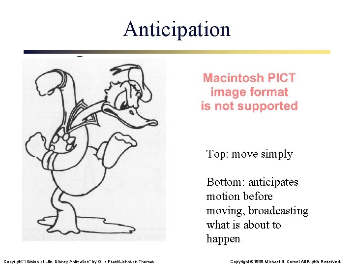 Anticipation Top: move simply Bottom: anticipates motion before moving, broadcasting what is about to