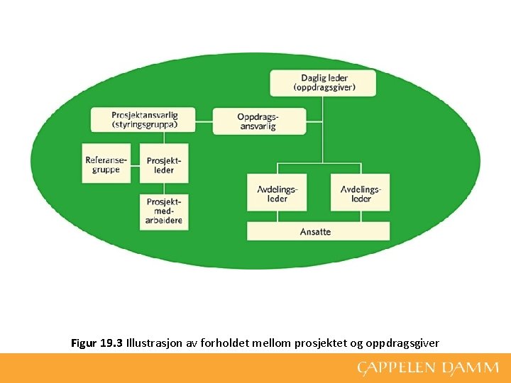 Figur 19. 3 Illustrasjon av forholdet mellom prosjektet og oppdragsgiver 