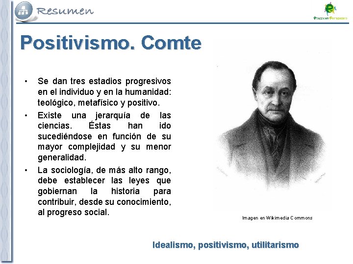 Positivismo. Comte • • • Se dan tres estadios progresivos en el individuo y