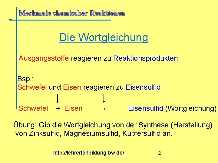 Was Ist Eine Wortgleichung Chemie