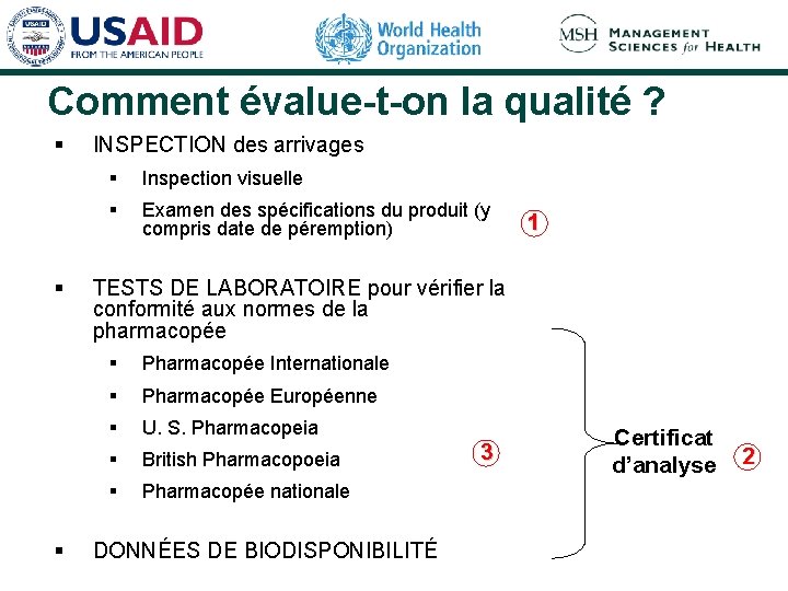 Comment évalue-t-on la qualité ? § § § INSPECTION des arrivages § Inspection visuelle Comment évalue-t-on la qualité ? § § § INSPECTION des arrivages § Inspection visuelle