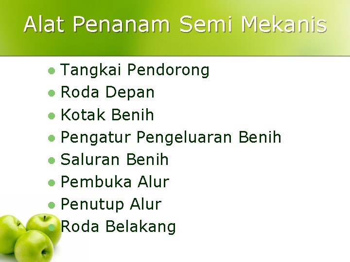 Alat Penanam Semi Mekanis Tangkai Pendorong l Roda Depan l Kotak Benih l Pengatur