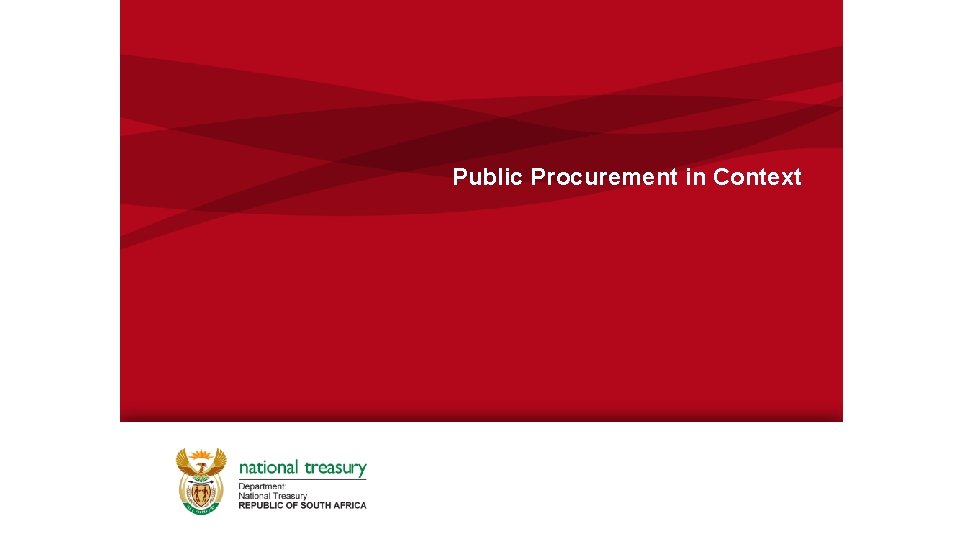 Public Procurement in Context 