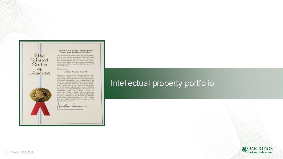 Intellectual property portfolio 11 Paulus 3 -22 -2018 