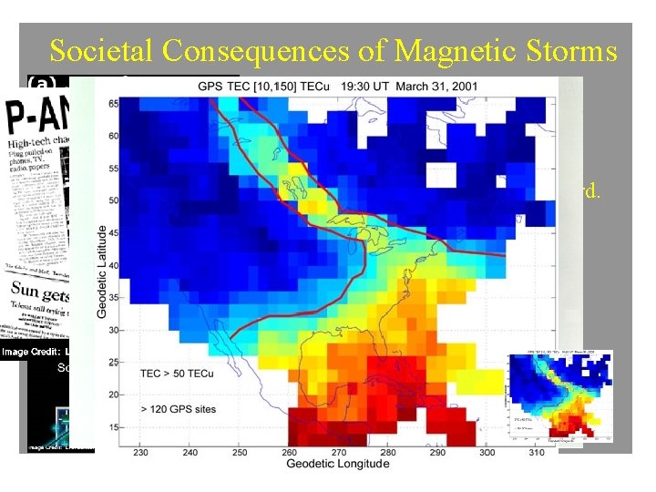Societal Consequences of Magnetic Storms • Damage to spacecraft. • Loss of spacecraft. •