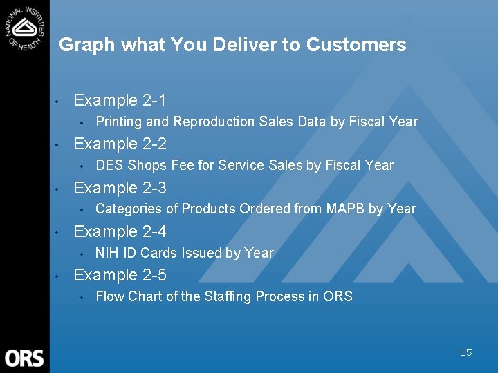 Graph what You Deliver to Customers • Example 2 -1 • • Example 2