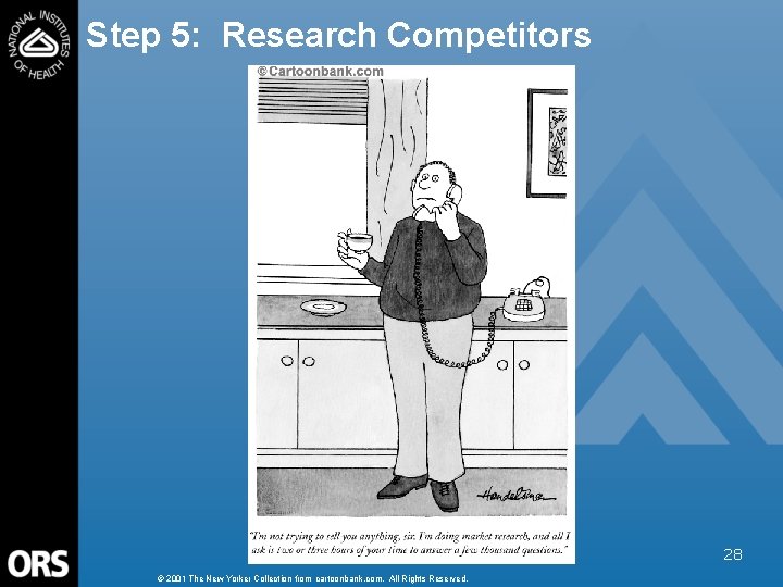 Step 5: Research Competitors 28 © 2001 The New Yorker Collection from cartoonbank. com.