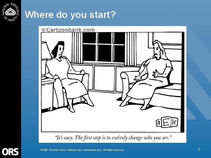 Where do you start? © 2001 The New Yorker Collection from cartoonbank. com. All
