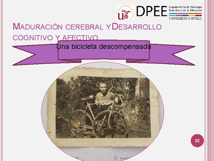 MADURACIÓN CEREBRAL Y DESARROLLO COGNITIVO Y AFECTIVO Una bicicleta descompensada 32 