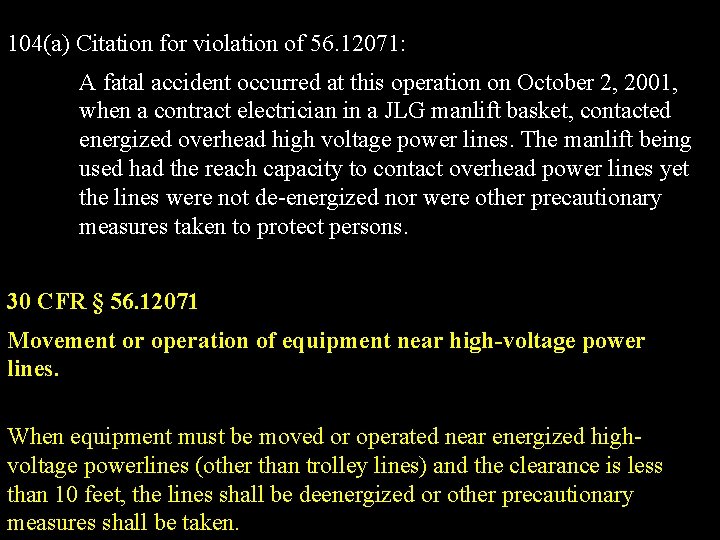 Electrical Hazards Electrical Accidents In The Mining Industry