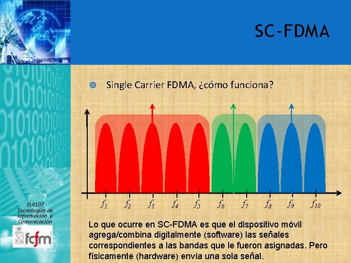 SC-FDMA EL 4107 Tecnologías de Información y Comunicación Single Carrier FDMA, ¿cómo funciona? |