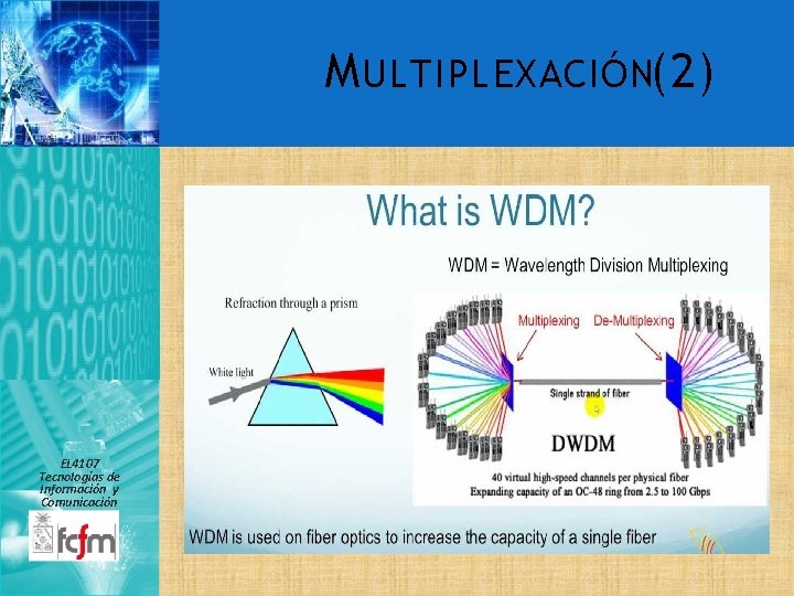 M ULTIPLEXACIÓN(2) EL 4107 Tecnologías de Información y Comunicación 