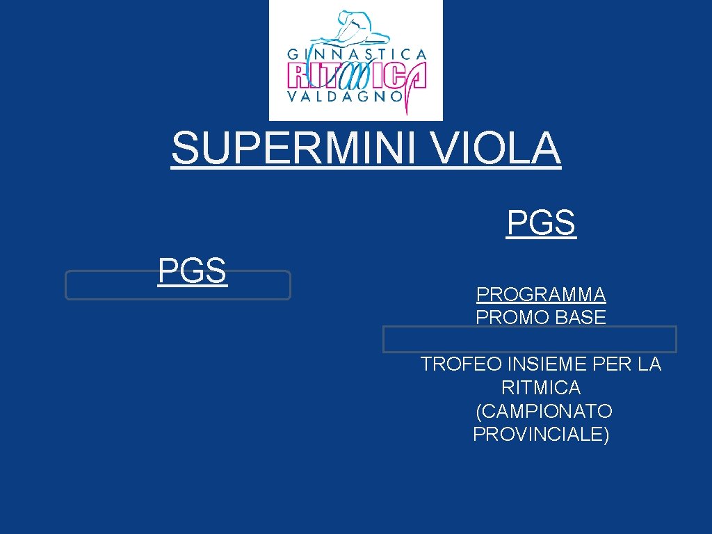 SUPERMINI VIOLA PGS PROGRAMMA PROMO BASE TROFEO INSIEME PER LA RITMICA (CAMPIONATO PROVINCIALE) 