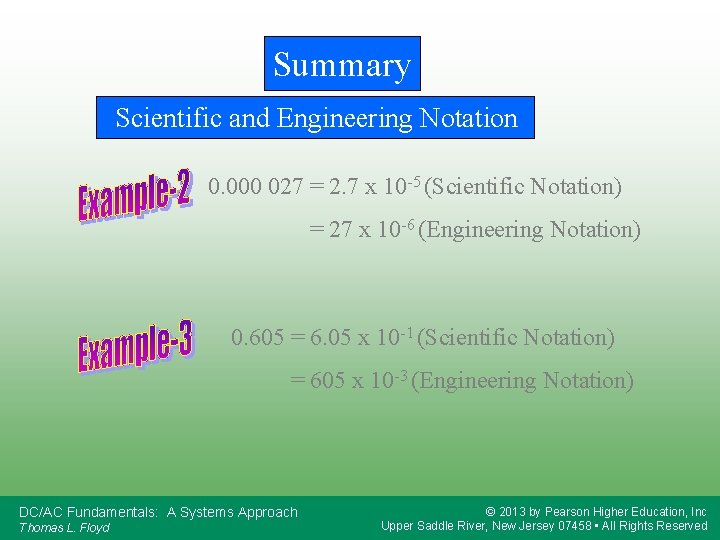 Summary Scientific and Engineering Notation 0. 000 027 = 2. 7 x 10 -5