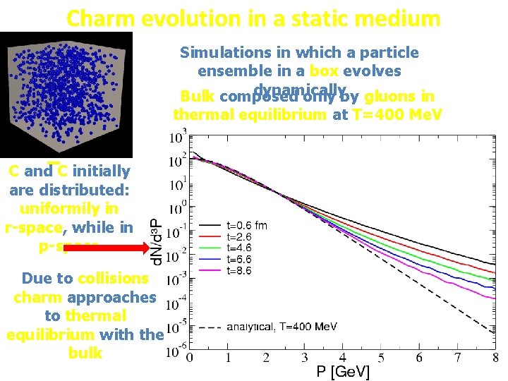 Charm evolution in a static medium Simulations in which a particle ensemble in a Charm evolution in a static medium Simulations in which a particle ensemble in a