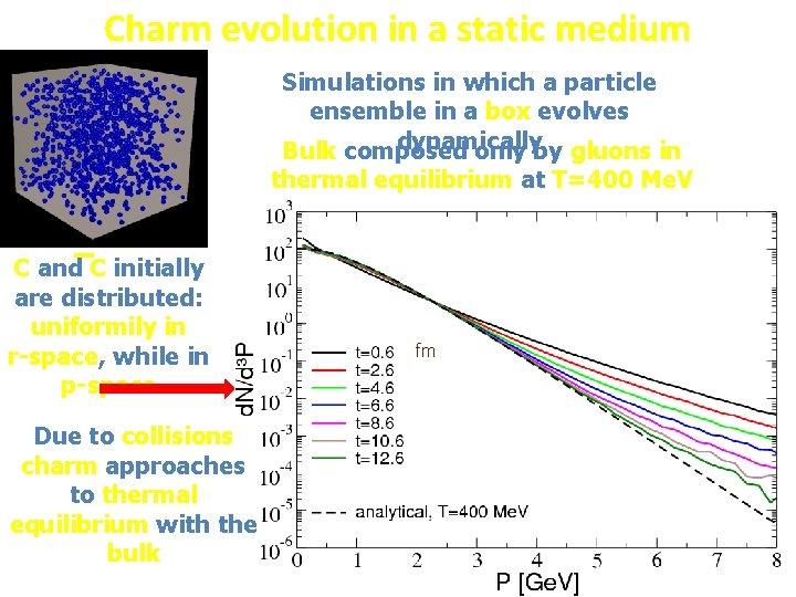 Charm evolution in a static medium Simulations in which a particle ensemble in a Charm evolution in a static medium Simulations in which a particle ensemble in a