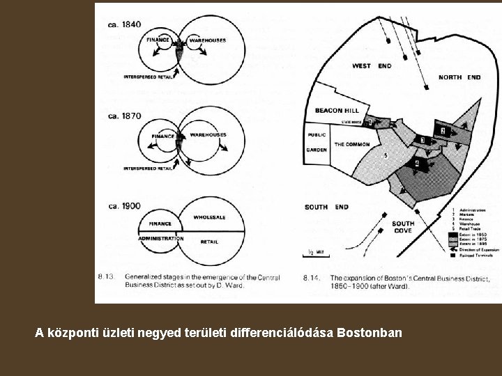 A központi üzleti negyed területi differenciálódása Bostonban 