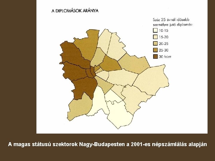 A magas státusú szektorok Nagy-Budapesten a 2001 -es népszámlálás alapján 