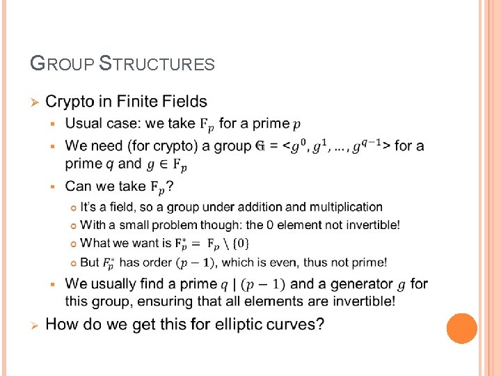 GROUP STRUCTURES Ø 