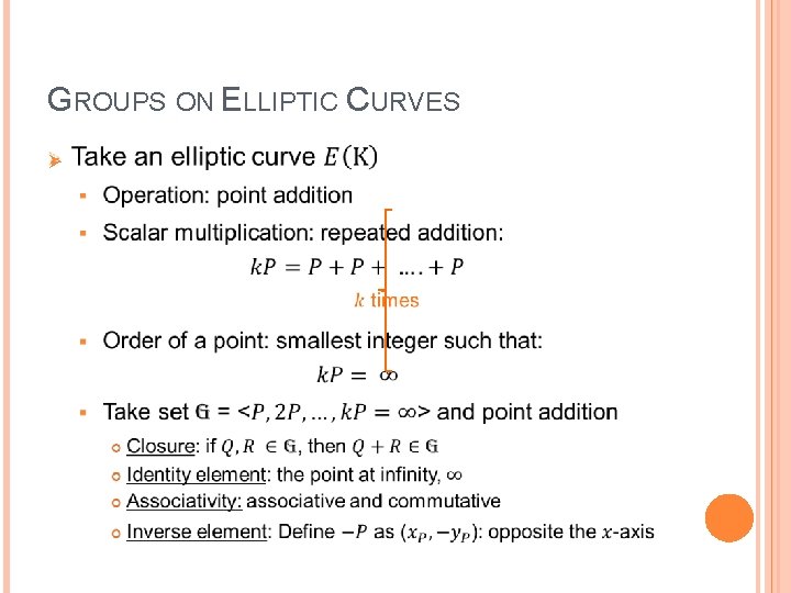 GROUPS ON ELLIPTIC CURVES Ø 