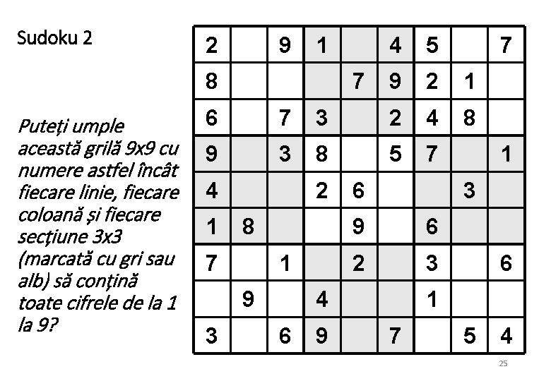 Sudoku 2 2 9 1 8 Puteți umple această grilă 9 x 9 cu