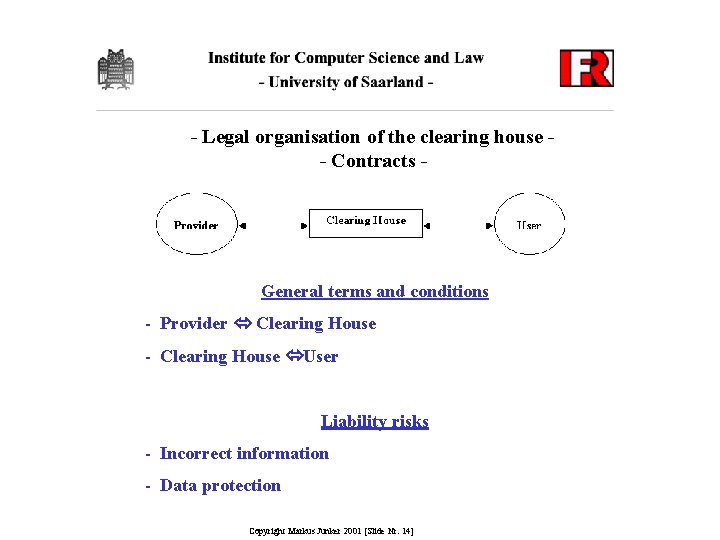 - Legal organisation of the clearing house - Contracts - General terms and conditions