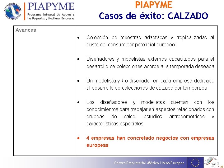 PIAPYME Casos de éxito: CALZADO Avances Colección de muestras adaptadas y tropicalizadas al gusto