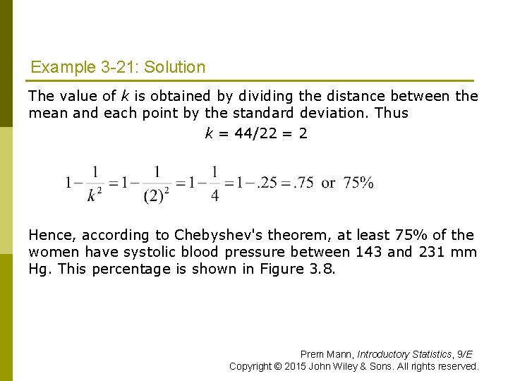 Example 3 -21: Solution The value of k is obtained by dividing the distance Example 3 -21: Solution The value of k is obtained by dividing the distance