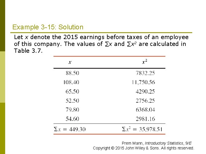 Example 3 -15: Solution Let x denote the 2015 earnings before taxes of an Example 3 -15: Solution Let x denote the 2015 earnings before taxes of an