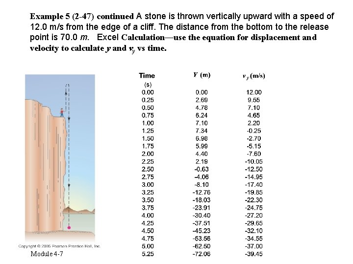 Example 5 (2 -47) continued A stone is thrown vertically upward with a speed