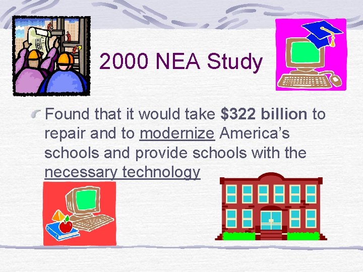 2000 NEA Study Found that it would take $322 billion to repair and to