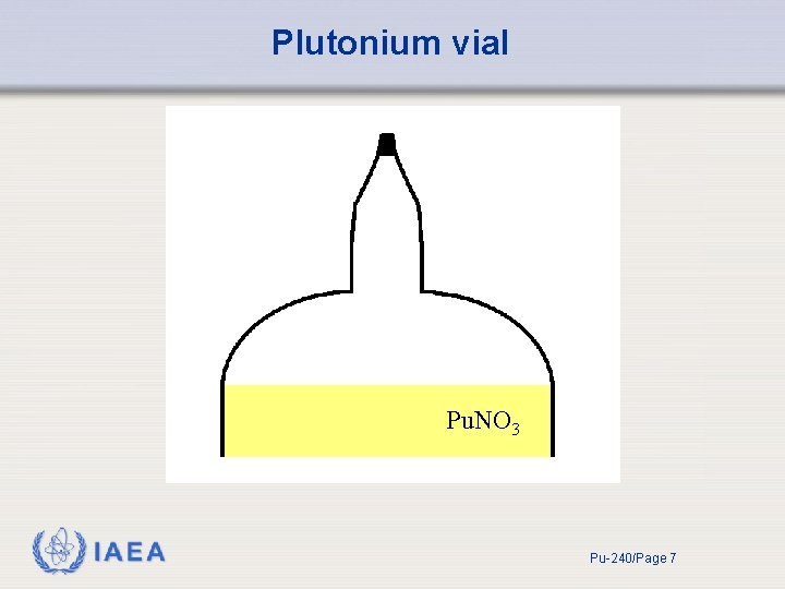 Plutonium vial Pu. NO 3 IAEA Pu-240/Page 7 