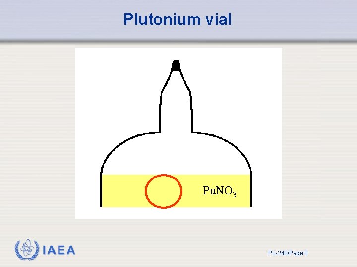 Plutonium vial Pu. NO 3 IAEA Pu-240/Page 8 