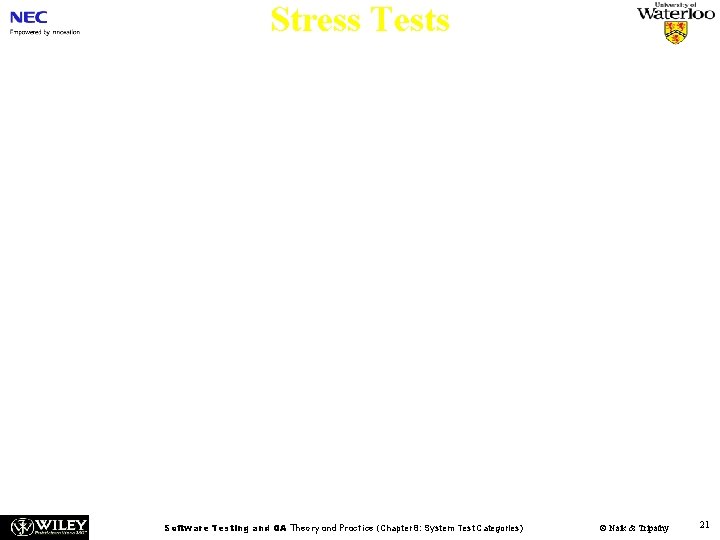 Stress Tests n n The goal of stress testing is to evaluate and determine