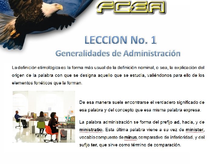 LECCION No. 1 Generalidades de Administración 