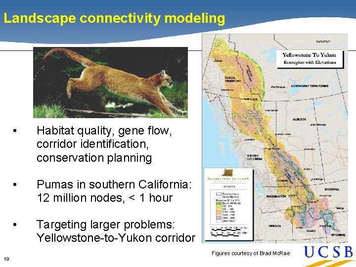 Landscape connectivity modeling 19 • Habitat quality, gene flow, corridor identification, conservation planning •