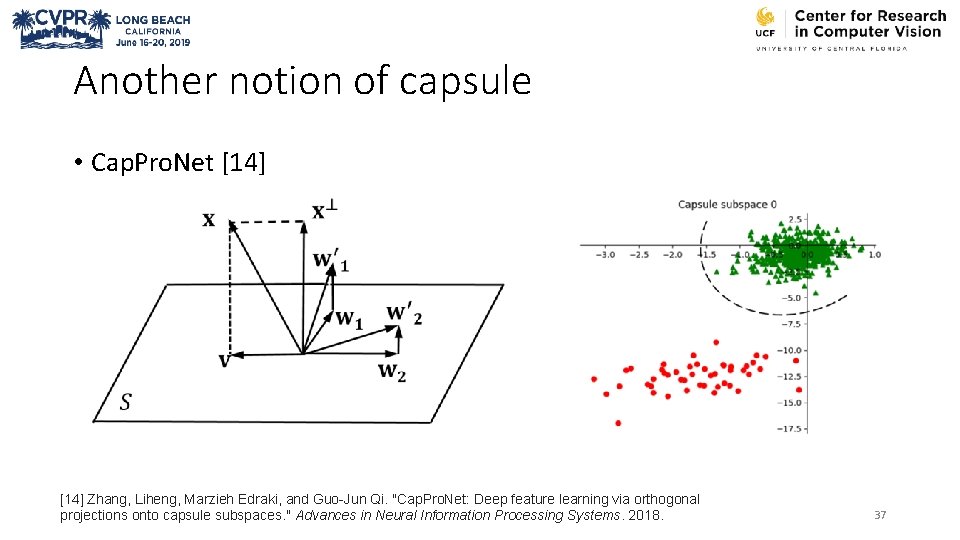 Another notion of capsule • Cap. Pro. Net [14] Zhang, Liheng, Marzieh Edraki, and