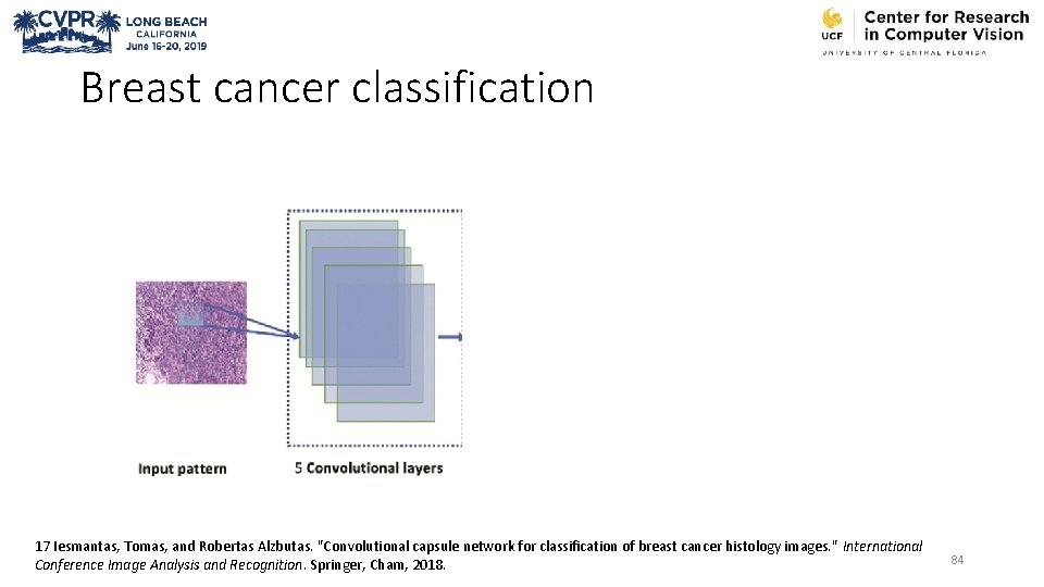 Breast cancer classification 17 Iesmantas, Tomas, and Robertas Alzbutas. "Convolutional capsule network for classification