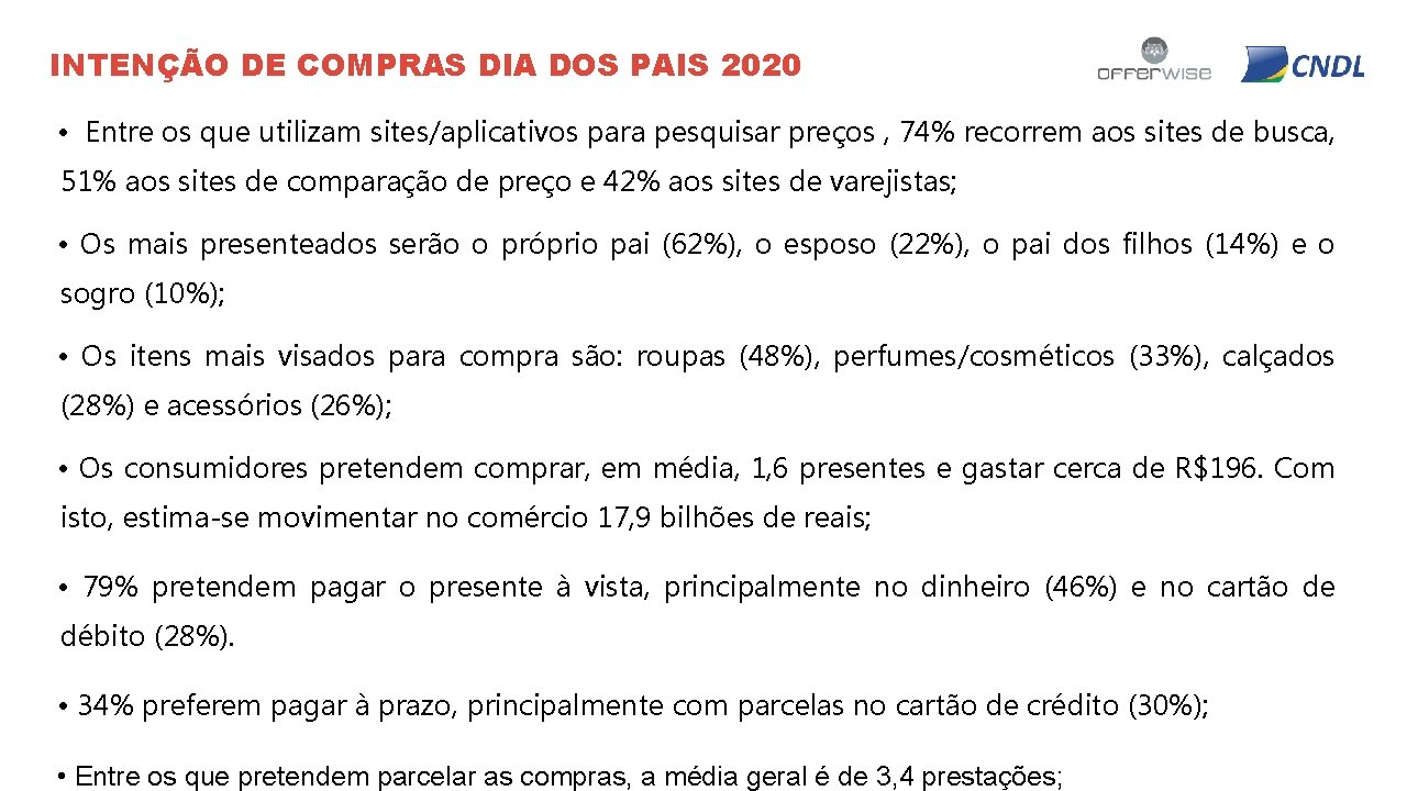 INTENÇÃO DE COMPRAS DIA DOS PAIS 2020 • Entre os que utilizam sites/aplicativos para