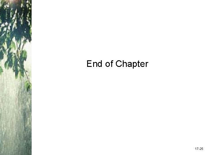 End of Chapter 17 -25 