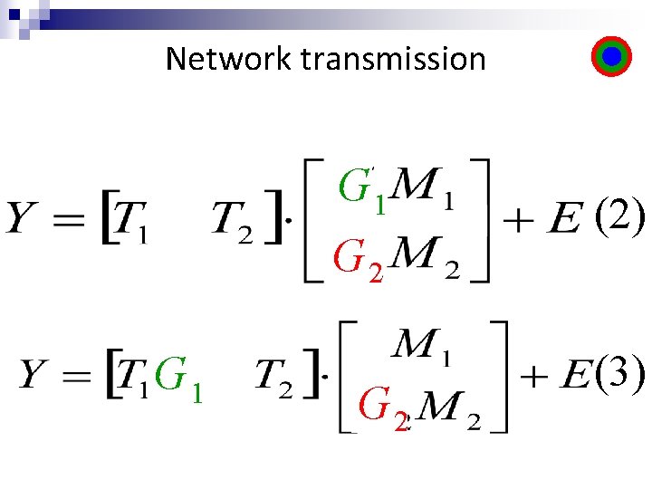 Network transmission G 1 G 2 (2) (3) 