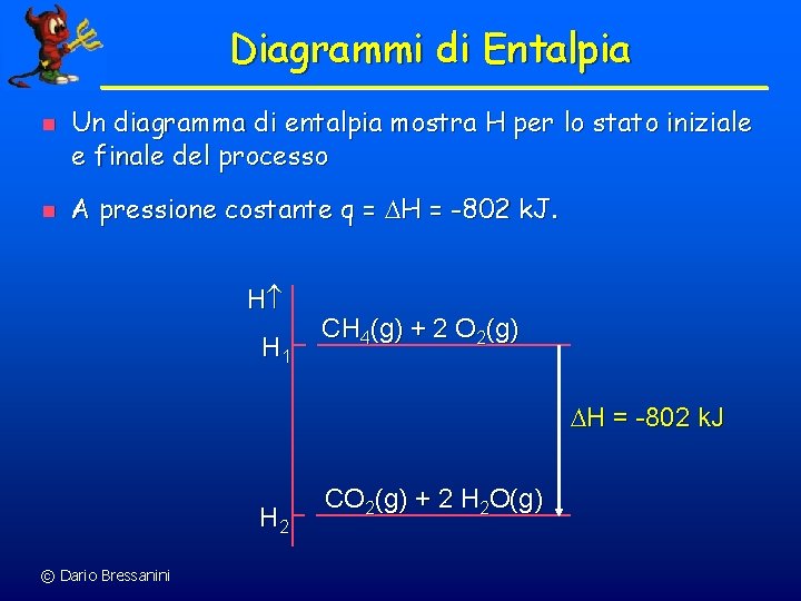 Diagrammi di Entalpia n n Un diagramma di entalpia mostra H per lo stato