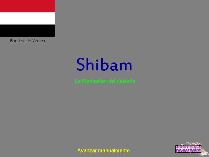 Bandera de Yemen Shibam La Manhattan del desierto Avanzar manualmente 
