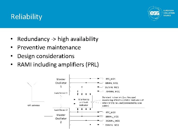 Reliability • • Redundancy -> high availability Preventive maintenance Design considerations RAMI including amplifiers