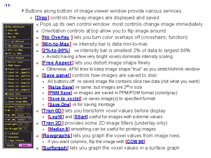 -11 H Buttons along bottom of image viewer window provide various services ² [Disp]