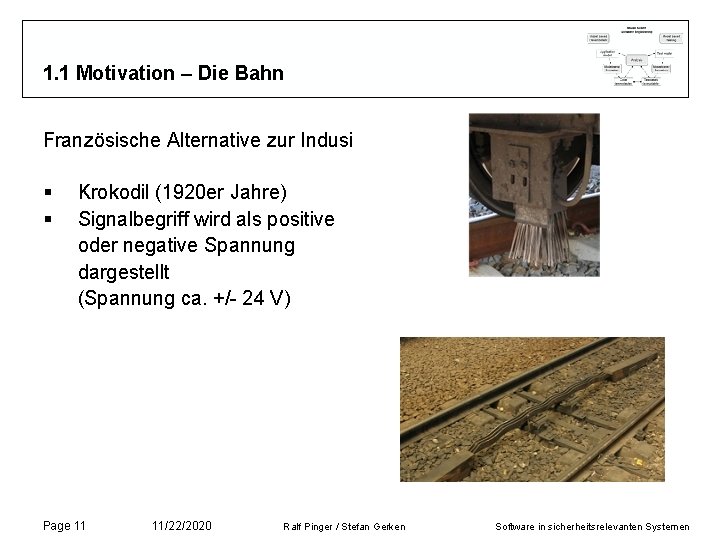 1. 1 Motivation – Die Bahn Französische Alternative zur Indusi § § Krokodil (1920 1. 1 Motivation – Die Bahn Französische Alternative zur Indusi § § Krokodil (1920