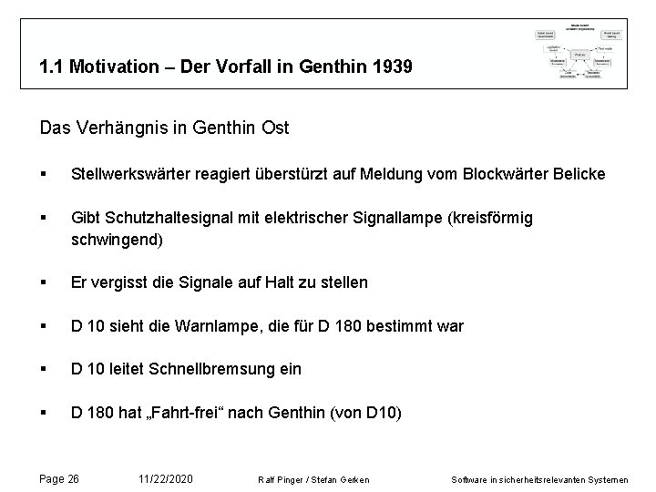 1. 1 Motivation – Der Vorfall in Genthin 1939 Das Verhängnis in Genthin Ost 1. 1 Motivation – Der Vorfall in Genthin 1939 Das Verhängnis in Genthin Ost